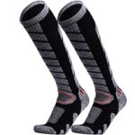 WEIERYA Ski Socks 2 Pairs Pack for Skiing, Snowboarding, Cold Weather, Winter Performance Socks Black Large