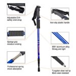 Aihoye Trekking Poles Shock Absorbing Adjustable Hiking or Walking Sticks for Hiking Collapsible Strong, 2-pc Pack Lightweight Walking Pole, All Terrain Accessories and Carry Bag (Blue)
