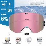 ZIONOR X11 Ski Snowboard Snow Goggles with Magnetic Interchangeable Cylindrical Lens Anti-Fog UV Protection for Men Women Adult ?VLT 22% Blue Lens?