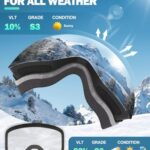 Snowalva Ski Goggles, Frameless OTG Snowboard Goggles with 2 UV400 Magnet Ski Lenses for Men & Women Gift