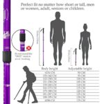 TheFitLife Nordic Walking Trekking Poles – 2 Packs with Antishock and Quick Lock System, Telescopic, Collapsible, Ultralight for Hiking, Camping, Mountaining, Backpacking, Walking, Trekking (Purple)