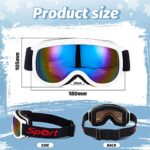 Dunzy 2 Pairs Ski Goggles OTG Snowboard Goggles UV Protection Winter Sport Ski Glasses over the Glass Snow Goggles with Storage Bag for Men Women Adults Youth Kids Snowboarding Skiing