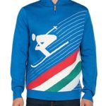 Tipsy Elves Men’s Blue Downhill Demon Half Zip Ski Sweater – Apres Ski Snow Sweater Male … (X-Large)