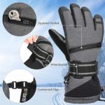 Waterproof Ski Gloves, Winter Warm Cozy 3M Thinsulate Snow Gloves for Skiing, Snowboarding, Shoveling, Cycling, Outdoor Sports, Gifts for Men,Women, Small