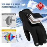 krosa -10? Winter Gloves Men Women, 10 Touchscreen Fingers Snow Ski Gloves, Waterproof Cold Weather Gloves