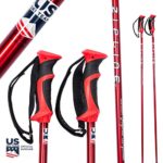 Ski Poles Carbon Composite Graphite – Zipline Blurr 16.0 U.S.- U.S. Ski Team Official Supplier (Downhill/Mens/Womens/Kids/Junior/Freestyle/Racing) (Red Chrome, 48″ in./122 cm.)