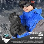 MCTi Waterproof Mens Ski Gloves Winter Warm 3M Thinsulate Snowboard Snowmobile Cold Weather Gloves Black Large