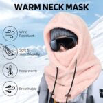 Balaclava, Winter Face Mask for Men Women Hat Neck, Windproof Fleece Ski Mask Warm Face Cover Scarf Sporty Street Fashion (Pink A)