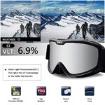 OULAIQI Ski Goggle Snow Goggles For Man Women Windproof Anti-Fog Scratch Resistant Over The Glasses Frameless Motorcycle Snowboard Goggles For Skiing Climbing Snowboarding