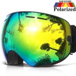 COPOZZ Ski Goggles, G1 OTG Snowboard Snow Goggles for Men Women Youth Anti-Fog UV Protection, Polarized Lens Available (G1 Polarized Ski Goggles Black Frame/Gold Lens (VLT 18.4%), G1 Ski Goggles)