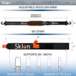 Sklon Ski Strap and Pole Carrier | Avoid The Struggle and Effortlessly Transport Your Ski Gear Everywhere You Go | Features Cushioned Shoulder Sling | Great for Families – Men, Women and Kids – Orange