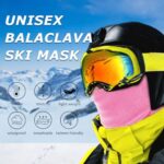 rooyvany 2 Pack Fleece Balaclava Ski Mask for Men&Women,Warm/Soft/Windproof/Lightweight Winter Face Mask for Skiing/Snowboarding/Cycling (Rosered/Pink)