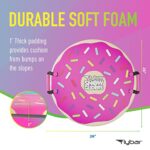 Flybar Snow Sled for Kids – Foam Saucer Disc Sled, Ages 6+, Easy Grip Handles, Durable Slick Bottom & PE Core Build, Lightweight Sleds for Kids, Snow Toys for Kids, Up to 110 lbs, 26″ – Pink Donut