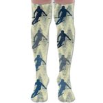 SOCKS164 New Ski Downhill Blues Fashion Stylish Comfortable Knee High Socks Long Socks for Women and Men