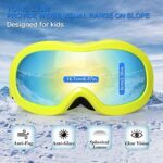 EXP VISION Kids Ski Goggles Anti-Fog Over Glasses Child Snowboard Goggles with UV Protection, Double-Layer Lenses Snow Goggles for Boys Girl Youth (Yellow Frame/Gold Lens)