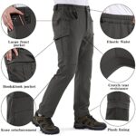 solo soplo Men’s Tactical Snow Skiing Outdoor Waterproof Cargo Pants Windproof Plush Hiking Trousers A-grey