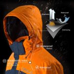 Orolay Men’s Waterproof Ski Jacket Mountain Windproof Winter Hooded Rain Coat Orange M
