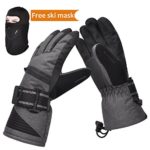 Ski Gloves, Winter Warm 3M Insulation Waterproof Snow Gloves with Free Breathable Face Mask for Men Skiing, Snowboarding, Motorcycling,Cycling, Outdoor Sports