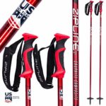 Ski Poles Graphite Carbon Composite – Zipline Blurr 16.0 – U.S. Ski Team Official Supplier (Fire Engine Red, 48″ in./122 cm)