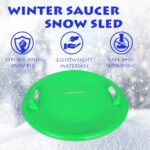 Slippery Racer Heavy-Duty Cold Resistant Downhill Pro Plastic Outdoor Winter Saucer Disc Snow Sled with Handles. (Buddy ELF-1 Pack)