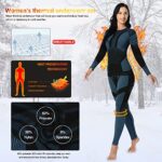 MEETYOO Women’s Thermal Sets Winter Long Johns Warm Base Layer Top Bottom Cold Gear Skiing Underwear, Green, Medium
