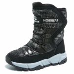 GUBARUN Boys Snow Boots Kids Outdoor Warm Shoes Waterproof (Black1, 1)
