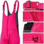 Ohuhu Women’s Essential Insulated Snow Bibs Overalls, Ladies Ski Bibs Pants L Rose Red