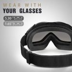 OutdoorMaster OTG Ski Goggles – Over Glasses Ski/Snowboard Goggles for Men, Women & Youth – 100% UV Protection (Black Frame + VLT 10% Grey Lens with REVO Silver)