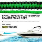 Obcursco 75ft Ski Rope, 5-Section Watersports Ropes with EVA Handle for Wakeboard, Water Ski and Kneeboard (Green and Black)