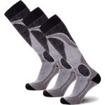 Pure Athlete Elite Ski Socks – Lightweight Merino Wool Warm Skiing Sock for Men and Women (Medium, Black – 3 Pack)