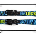 Lucky Bums Toddler Kids Beginner Snow Skis and Poles Set, Digital Blue