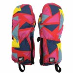 Highcamp Winter Waterproof Ski Snow Mittens for Infants Toddler Kids Boys Girls (Print Rosa, 7-8 Years)