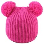 FURTALK Kids Winter Hat Pom Beanie Knit Skull Cap Hats for Children Baby Boys Girls Toddler 1-6 Years (1-6 Years, Hat Only-Rose Red)