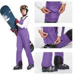 BALEAF Women’s Ski Bib Waterproof Insulated Overalls Snow Pant Purple Size M