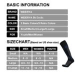 WEIERYA Ski Socks 2-Pack Merino Wool, Anti-Pilling Wool Skiing Socks, Suitable For Men & Women Darkblue L