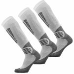 Pure Athlete Ski Socks – Best Lightweight Warm Skiing Socks (Silver/Grey – 3 Pack, L/XL)