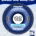 QPAU Snow Tube, Larger 50 Inch Inflatable Snow Sled for Kids and Adults, Heavy Duty Snow Tube Made by Thickening Material of 0.7mm,Snow Toys for Kids Outdoor