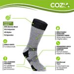 COZIA Merino Wool Socks for Men and Women Warm thermal Boot Hiking Socks 3 Pairs ML