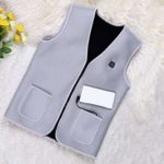 Unisex Electric Heated Vest USB Adjustable Temperature Heated Warm Vest Men Women Heating Coat Jacket Clothing Skiing for Motor Bicycle Hiking Skiing Camping Fishing(XXXL,Gray)