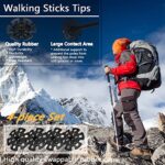 Rubber Trekking Pole Tips 4pcs Walking Hiking Stick Tips Snowflake Powder Sand Basket Removable Mud Ski Basket Hiking Poles Accessories Replacement Boot Tips Rubber Feet Protectors