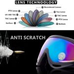 Peicees Pack of 2 Ski Goggles for Women Men Kids Snow Sports Motorcycle Snowboard Goggles