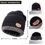 MAYLISACC 3 Pcs Warm Winter Knit Hat Scarf and Glove Set for Men Women Tech Touchscreen Gloves Black