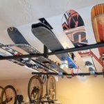 StoreYourBoard Ski and Snowboard Ceiling Storage Rack, Hi Port 2 Overhead Hanger Mount