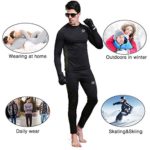 Men’s Thermal Underwear Wintergear Fleece Long Johns Compression Base Layer Set Skiing Warm Top & Bottom Black