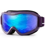 JULI OTG Ski Goggles-Over Glasses Ski/Snowboard Goggles for Men, Women & Youth – 100% UV Protection Anti-fog Dual Lens(Purple Frame+14% VLT REVO Blue Len)
