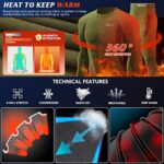 romision Thermal Underwear for Men, Fleece Base Layer Top & Bottom Set, Insulated Long Johns for Cold Weather Hunting