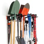 Homeon Wheels Aluminum Ski Storage Rack Holds 6 Pairs of Skis Ski Rack for Garage Wall Padded Hooks Ski Rack Wall Max 300 lbs.