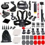 Black Pro Basic Common Outdoor Sports Kit for GoPro Hero 6/GoPro Fusion/HERO 5/Session5/4/3+/3/2/1 SJ4000/5000/6000/AKASO/APEMAN/DBPOWER/And Sony Sports DV and More