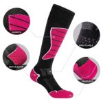 CelerSport 2 Pack Women’s Ski Socks for Skiing, Snowboarding, Cold Weather, Winter Performance Socks, Rose Red, Small