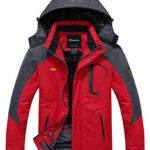 Wantdo Men’s Waterproof Mountain Jacket Fleece Windproof Ski Jacket US M  Red M